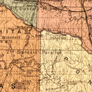 Vintage Map of Oklahoma 1889