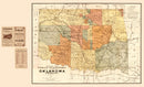 Vintage Map of Oklahoma 1889