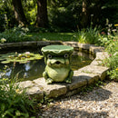 12'' Cute Frog Statue With Lotus Leaf Hat