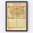 Vintage Map of Oklahoma 1905