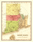 Vintage Map of Rhode Island 1829