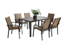 7 Pieces Patio Dining Set with Rectangular Table and 6 Textilene Chairs by HouseOfZazla