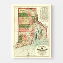 Vintage Map of Rhode Island 1880