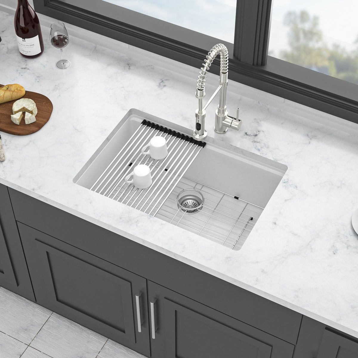 Quartz Kitchen Sink, Composite Workstation, Undermount, photo 7 of 16