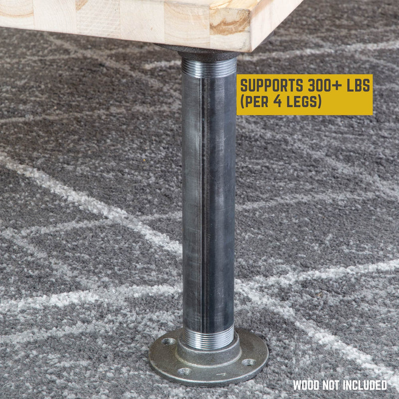 1 1/2 in. x 12 in. Round Flange Pipe Table Legs - 2 Pack