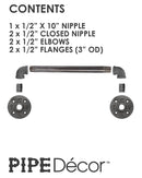 1/2 in. x 10 in. Barn Door Handle - 14.5 in. L