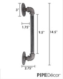 1/2 in. x 10 in. Barn Door Handle - 14.5 in. L