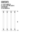 1/2 in. x 12 in. Round Flange Pipe Table Legs - 4 Pack