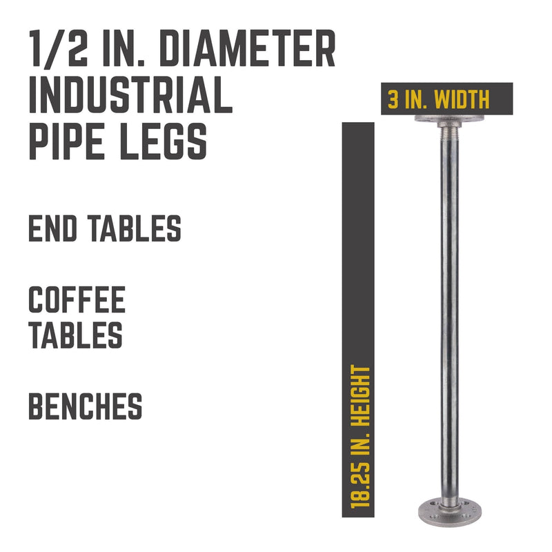 1/2 in. x 18 in. Round Flange Pipe Table Legs - 4 Pack