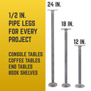 1/2 in. x 18 in. Round Flange Pipe Table Legs - 4 Pack