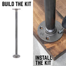 1/2 in. x 18 in. Round Flange Pipe Table Legs - 4 Pack by PIPE DECOR