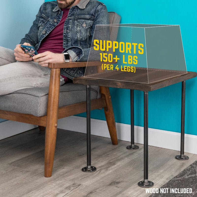 1/2 in. x 18 in. Round Flange Pipe Table Legs - 4 Pack