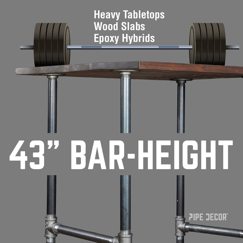 H-Leg Bar Height Pipe Table Legs (Set of 2)
