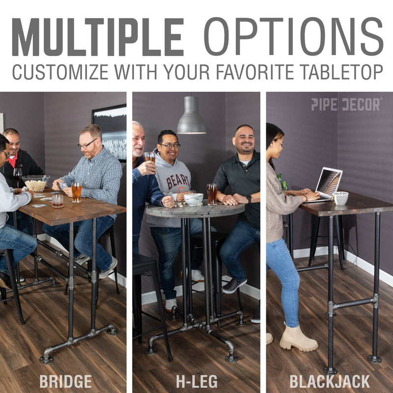 H-Leg Bar Height Pipe Table Legs (Set of 2)