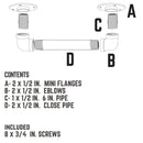 1/2 in. Barn Door Handle - Mini Flange - 9.875 L