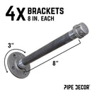 1/2 in. x 8 in. Clothing Hanging Bracket Kit, 4-Pack by PIPE DECOR
