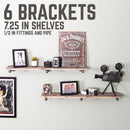 1/2 in. x 8 in. Shelf Bracket Kit, 6 Pack