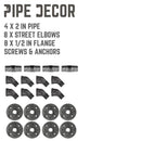1/2 in. x 2 in. Double Flange Angled Bracket Kit, 4 Pack