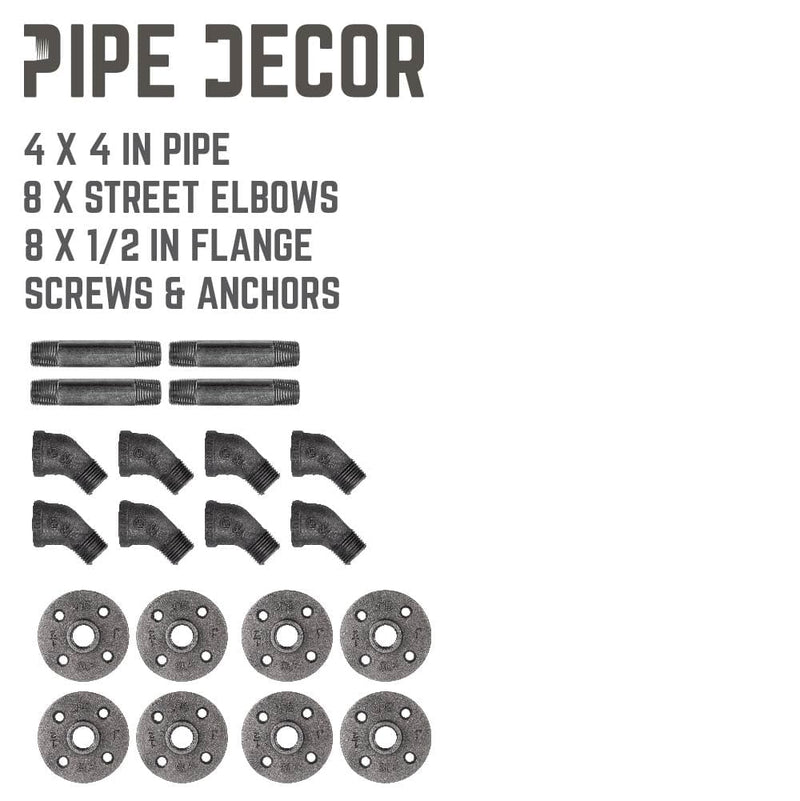 1/2 in. x 4 in. Double Flange Angled Bracket Kit, 4 Pack
