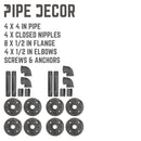 1/2 in. x 4 in. Double Flange Shelf Bracket, 4 Pack