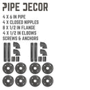 1/2 in. x 6 in. Double Flange Shelf Bracket, 4 Pack