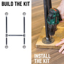 1 in. Heavy Duty H Round Flange Pipe Desk Legs - 2 Pack