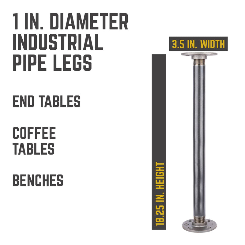 1 in. x 18 in. Round Flange Pipe Table Legs - 4 Pack
