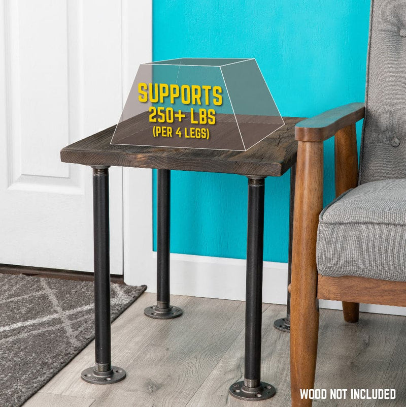 1 in. x 18 in. Round Flange Pipe Table Legs - 4 Pack