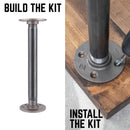 1 in. x 12 in. Round Flange Pipe Table Legs - 4 Pack by PIPE DECOR