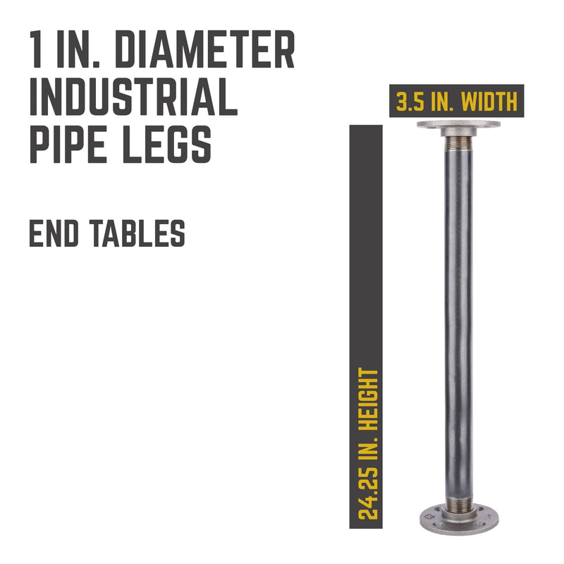 1 in. x 24 in. Round Flange Pipe Table Legs - 4 Pack
