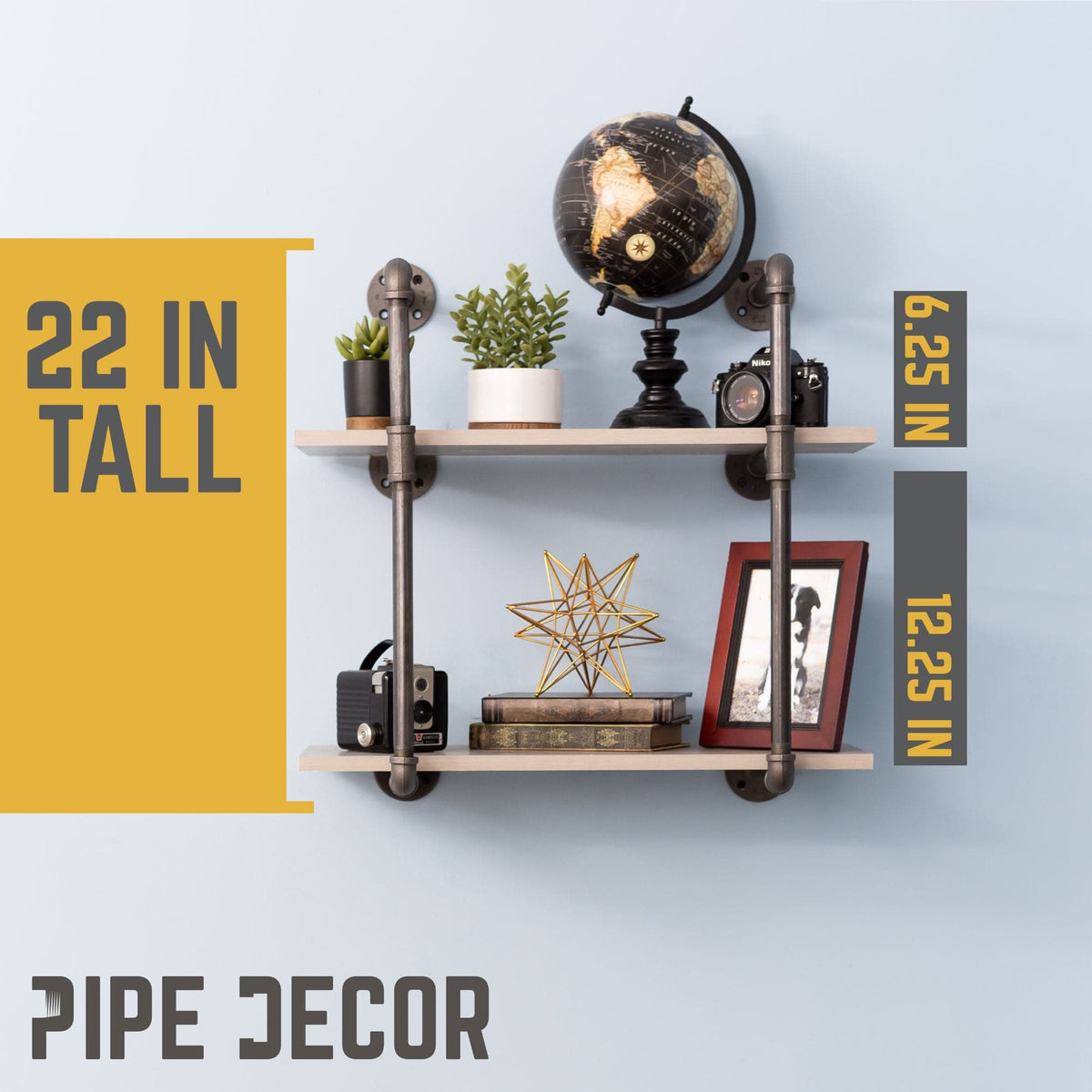2 -Tier Wall Mounted Shelf By PIPE DECOR, photo 3 of 9