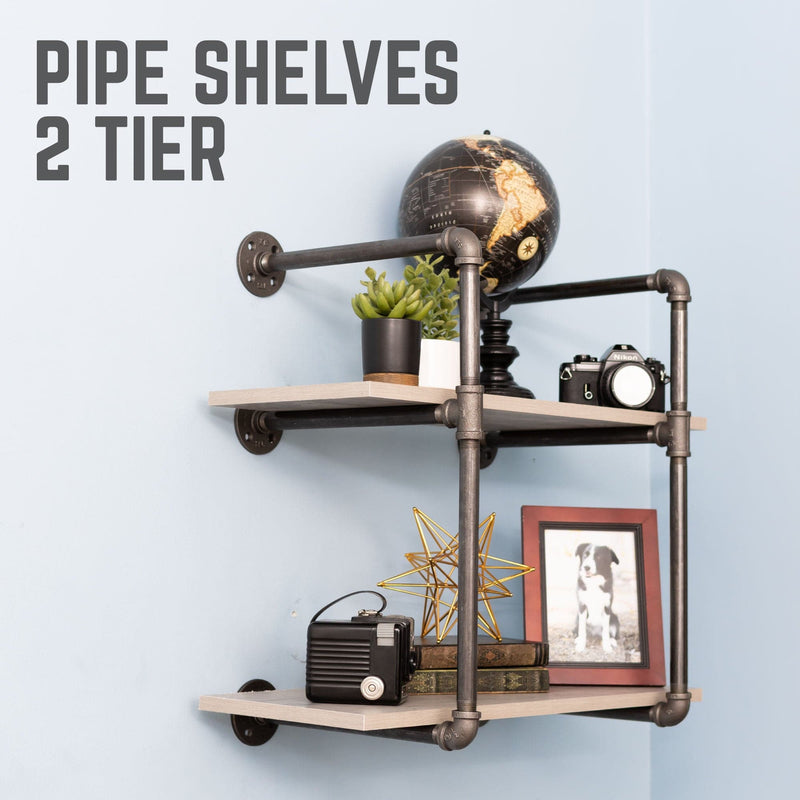 2 -Tier Wall Mounted Shelf By PIPE DECOR