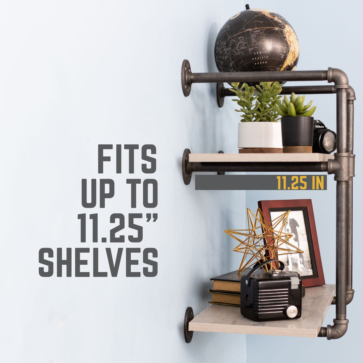 2 -Tier Wall Mounted Shelf By PIPE DECOR, photo 4 of 9