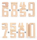 32 Pcs Wooden Math Number Building Blocks Set with Tray