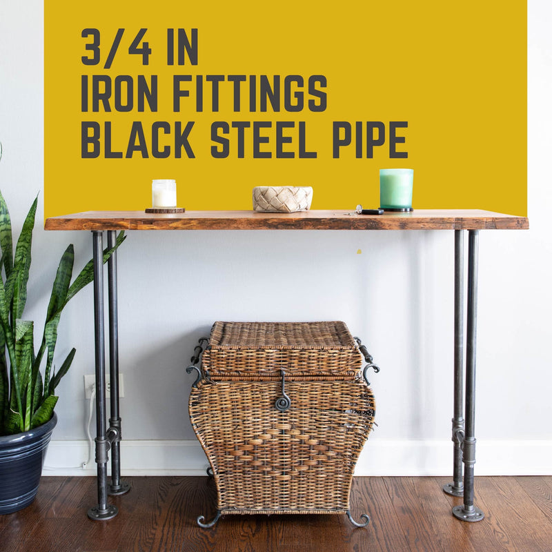 3/4 in. H Pipe Round Flange Console Table Legs-13.25 in. Wide