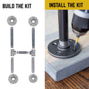 3/4 in. H Pipe Round Flange Console Table Legs-13.25 in. Wide