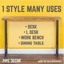 3/4 in. H Pipe Desk Legs - 2 Pack