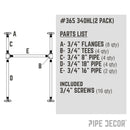 3/4 in. H Pipe Desk Legs - 2 Pack