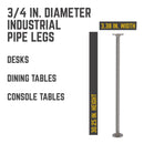 ¾ in. x 30 in. Round Flange Pipe Table Legs - 4 Pack