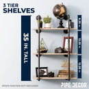 3 -Tier Wall Mounted Shelf By PIPE DECOR by PIPE DECOR