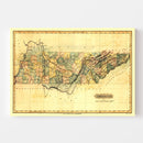 Vintage Map of Tennessee 1826