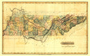 Vintage Map of Tennessee 1826