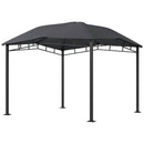 Outsunny - 10' x 10' Soft Top Patio Gazebo Outdoor Canopy With Unique Geometric Design Roof, All-Weather Steel Frame - Gray by HouseOfZazla