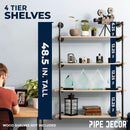 4 -Tier Wall Mounted Shelf By PIPE DECOR by PIPE DECOR