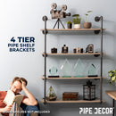 4 -Tier Wall Mounted Shelf By PIPE DECOR by PIPE DECOR