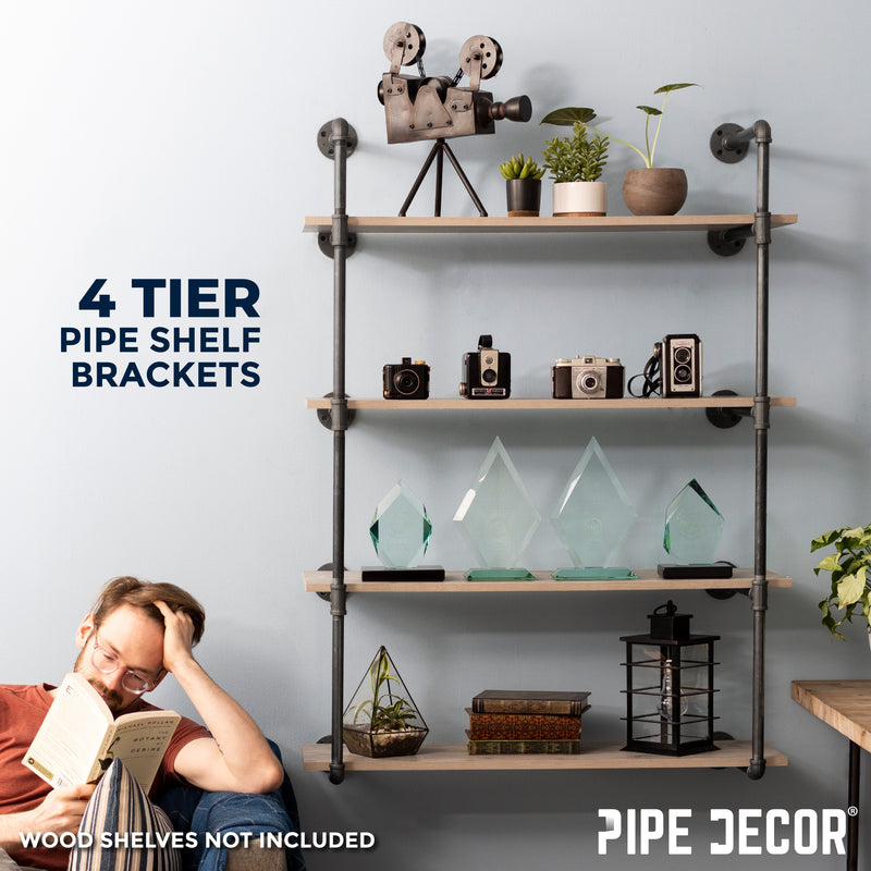 4 -Tier Wall Mounted Shelf By PIPE DECOR