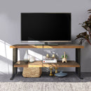 Media Console Table With One Shelf To Your Home Decor - Natural / Black by HouseOfZazla