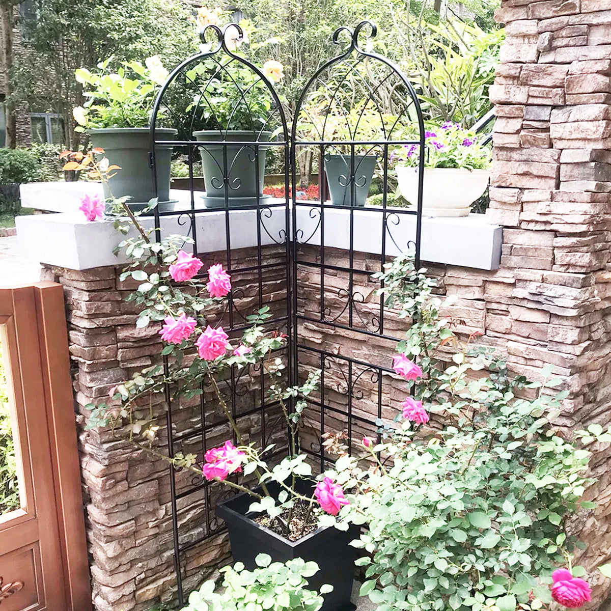 Metal Garden Rustproof Trellis For Climbing Plants Outdoor Flower Support, photo 20 of 40
