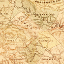Vintage Map of Texas 1853