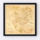 Vintage Map of Texas 1853